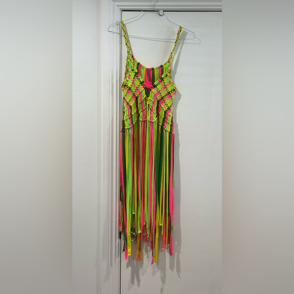 Ju-Ju-Be Neon Pink and Green Fringe top (dress)